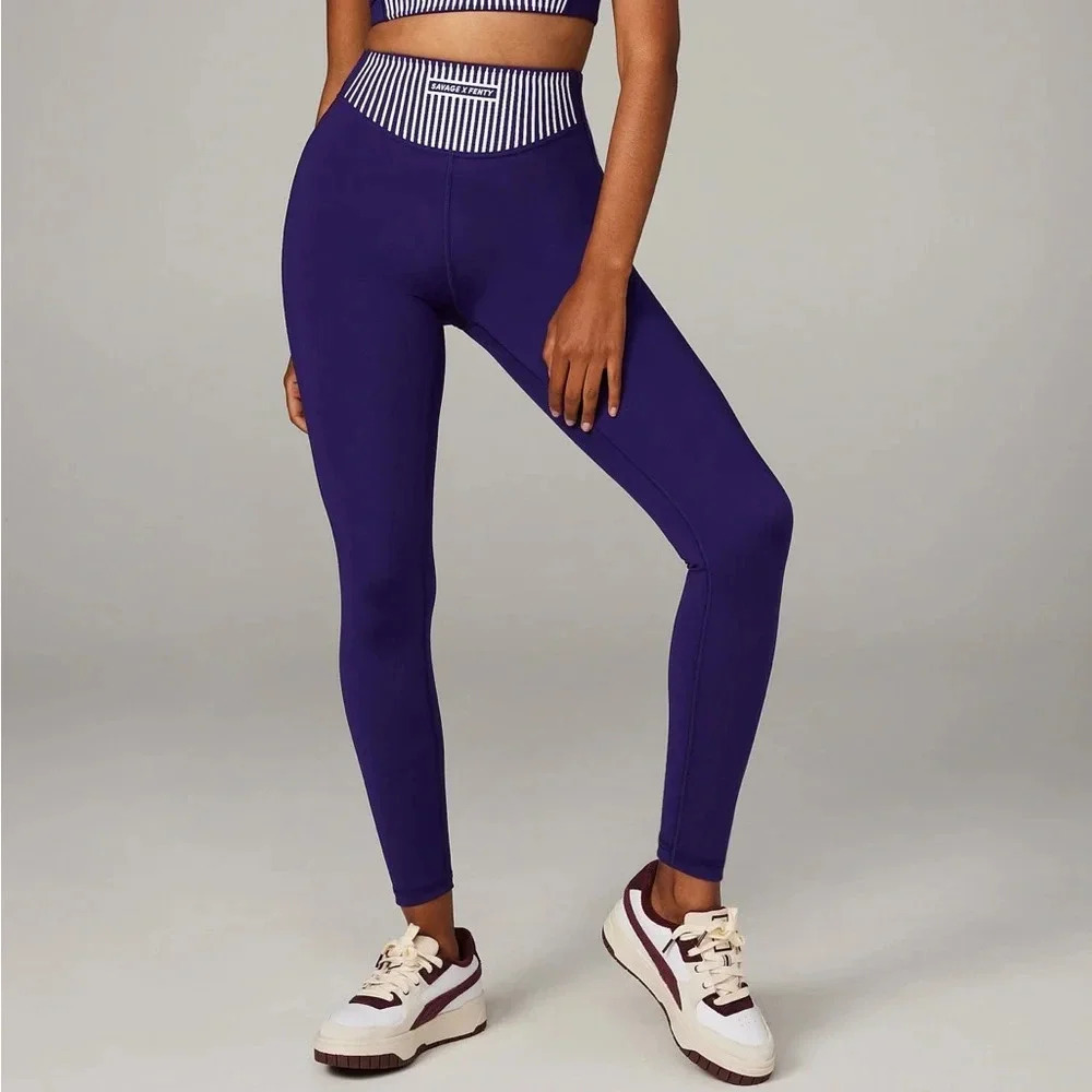 Savage X Fenty Xccentuate High-Waist Leggings Size S - That’s‎ Deep Purple - NWT